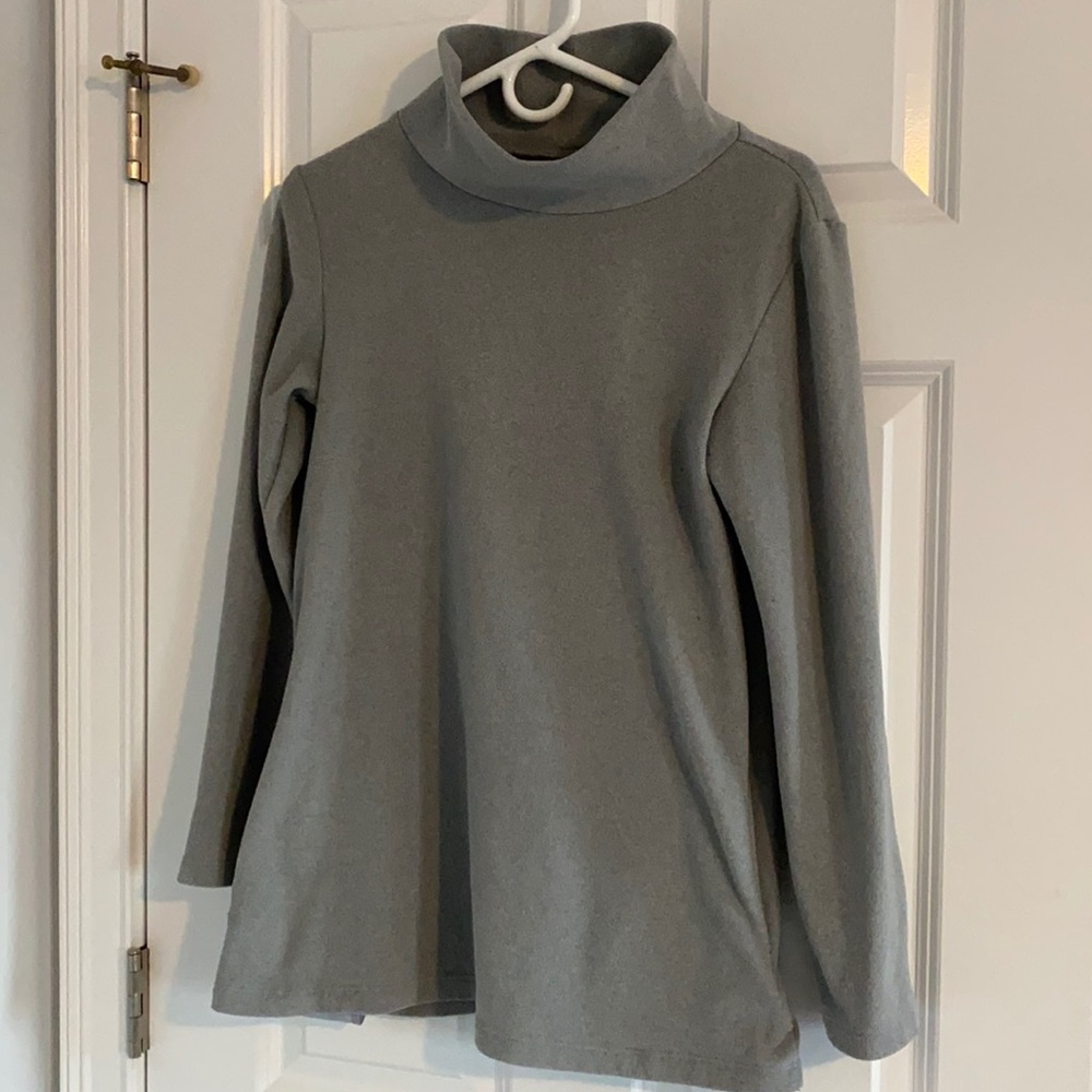 Dudley Stephen’s grey vello fleece cobble hill turtle neck - S
